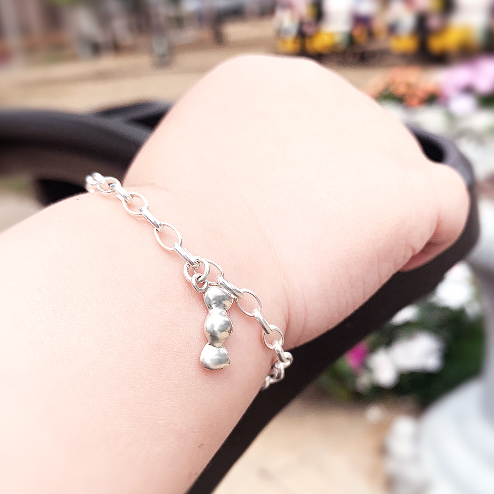 蝴蝶結糖果 兒童刻字手鍊 寶寶滿月手鍊 925純銀彌月銀飾