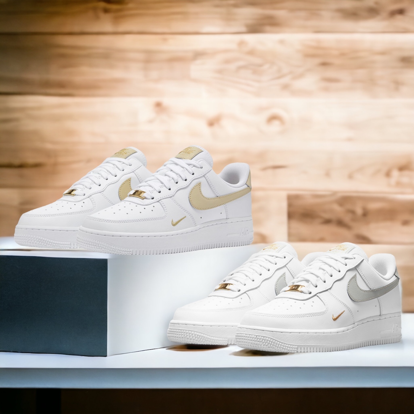 Nike Air Force 1 AF1 刺繡小勾雙勾小金勾白綠奶茶限量開團！