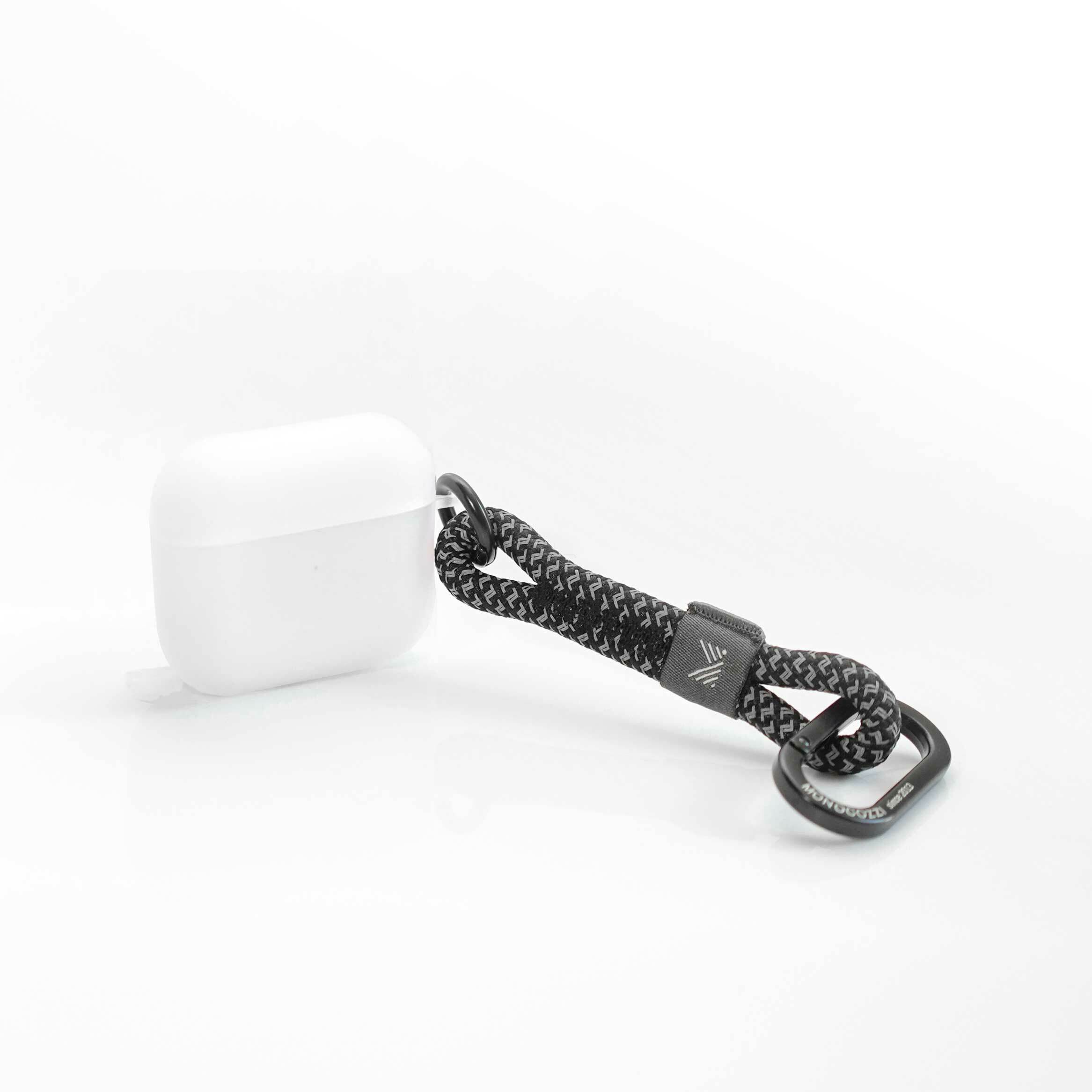 ESSENTIALS | Dust Proof Translucent Soft Plastic Case for AirPods 3 with Strap  - Black