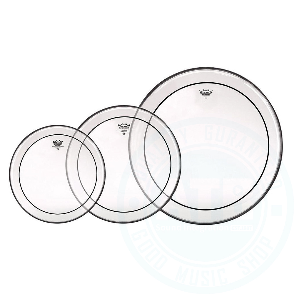 Remo Remo / Pinstripe Clear(PP-1472-PS) 雙層7mil 透明鼓皮套組(含10/12/16吋) — 三峽鼓 / 打擊｜YA! 玩音樂