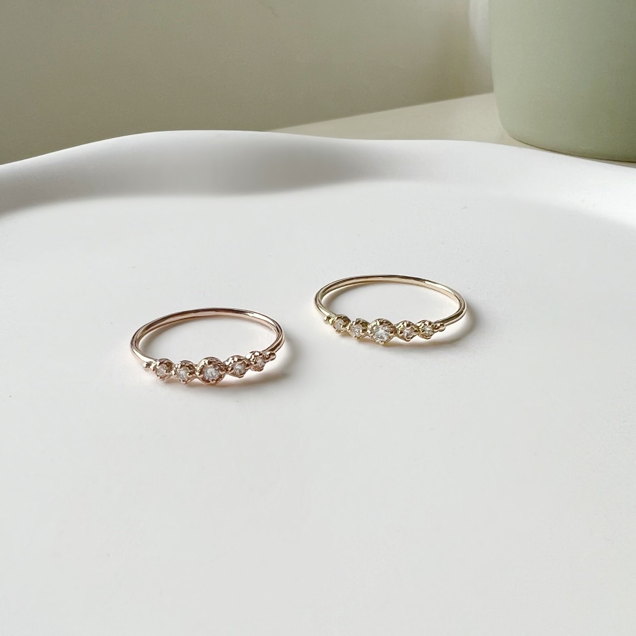 14k Classic漸層白鑽戒指