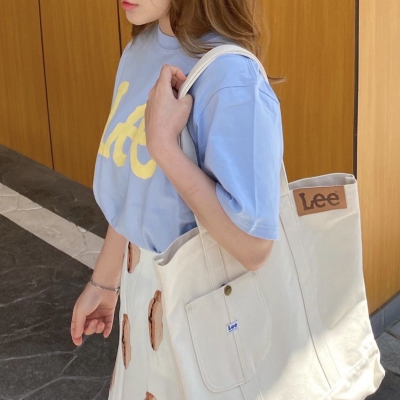<預購> 韓國Lee限定 經典皮標帆布包