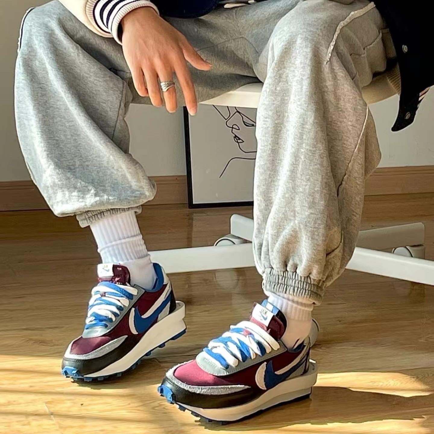 sacai x Undercover x LDWaffle 'Night Maroon Team Royal' DJ4877-600【現貨商品】