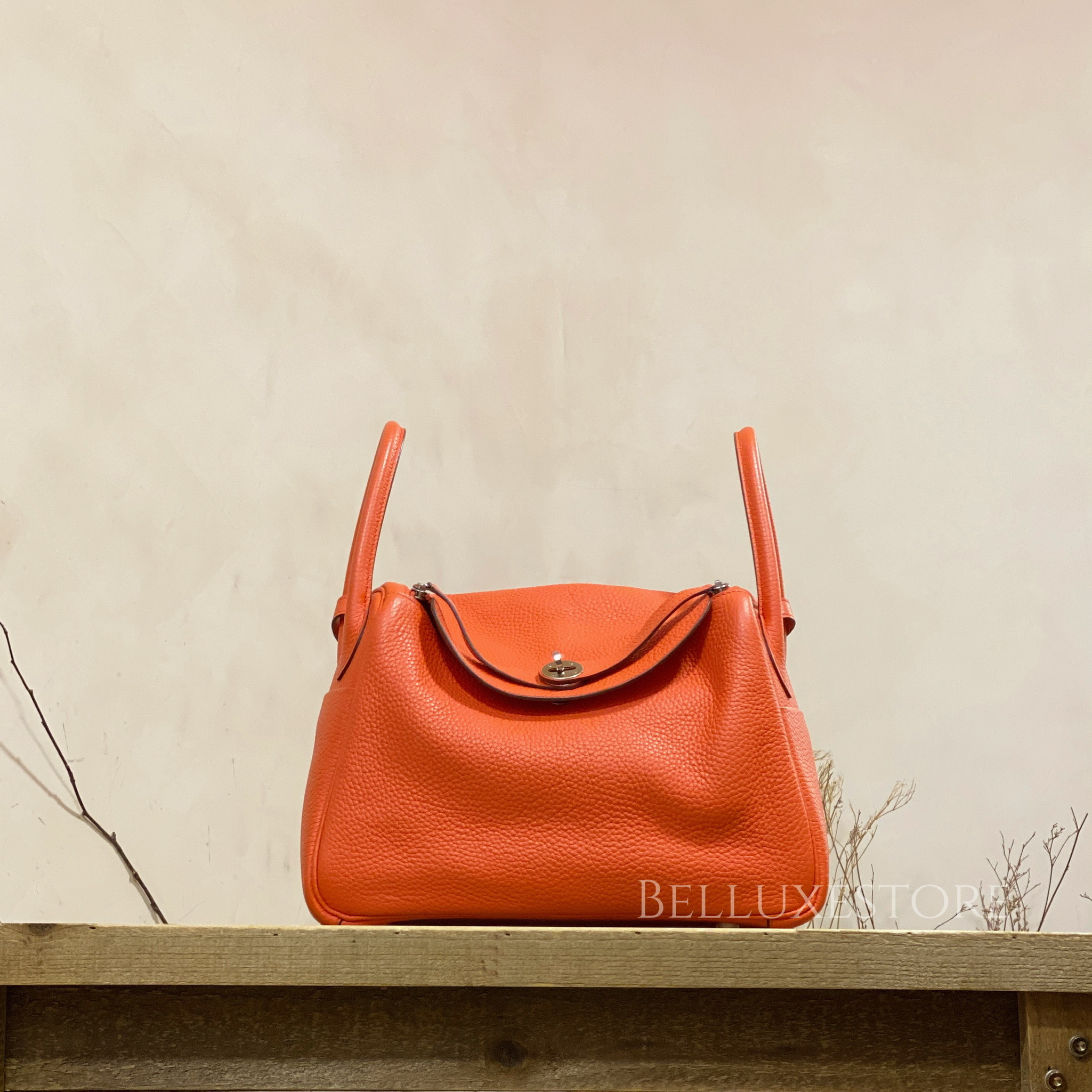 Hermes Lindy Orange 34cm Taurillon Clemence at 1stDibs