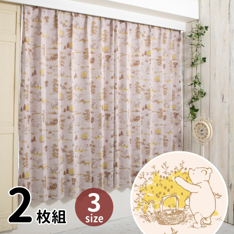 23022-PH 迪士尼經典小熊維尼2-3級遮光窗簾 (一套2塊) #JP-BD23-SB-656-D