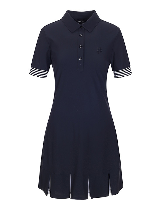 女 M303【正韓Benjefe Golf春裝同步促銷】/韓風時尚下擺褶皺隱形百褶裙洋裝/高爾夫球連身短洋裝