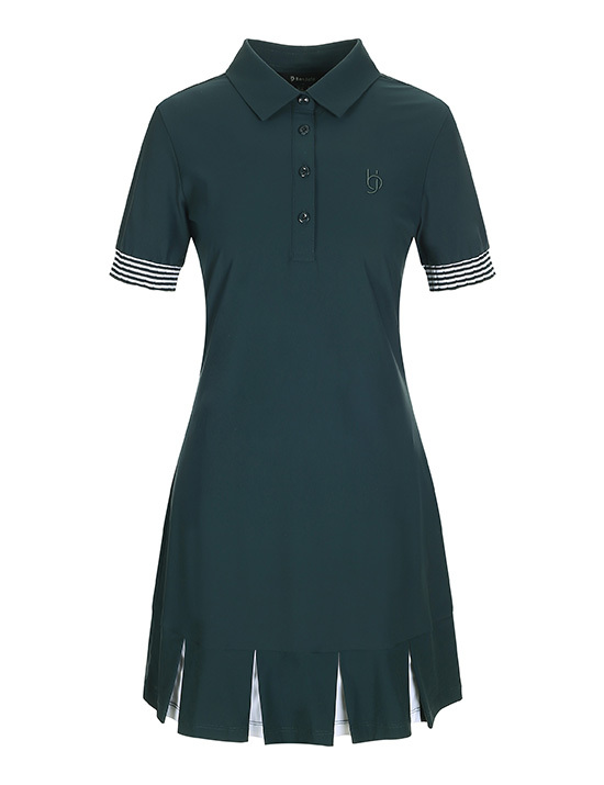 女 M303【正韓Benjefe Golf春裝同步促銷】/韓風時尚下擺褶皺隱形百褶裙洋裝/高爾夫球連身短洋裝