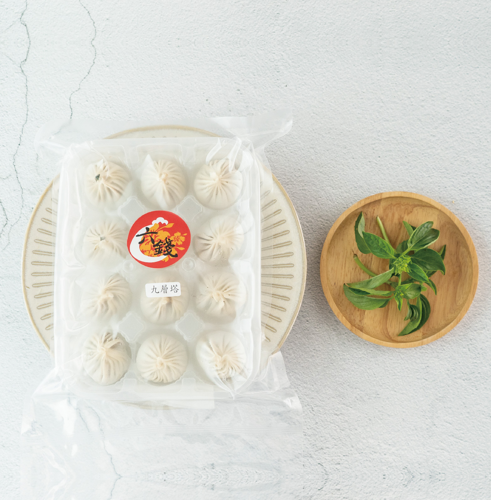 六錢湯包-純手工九層塔湯包-12顆/盒