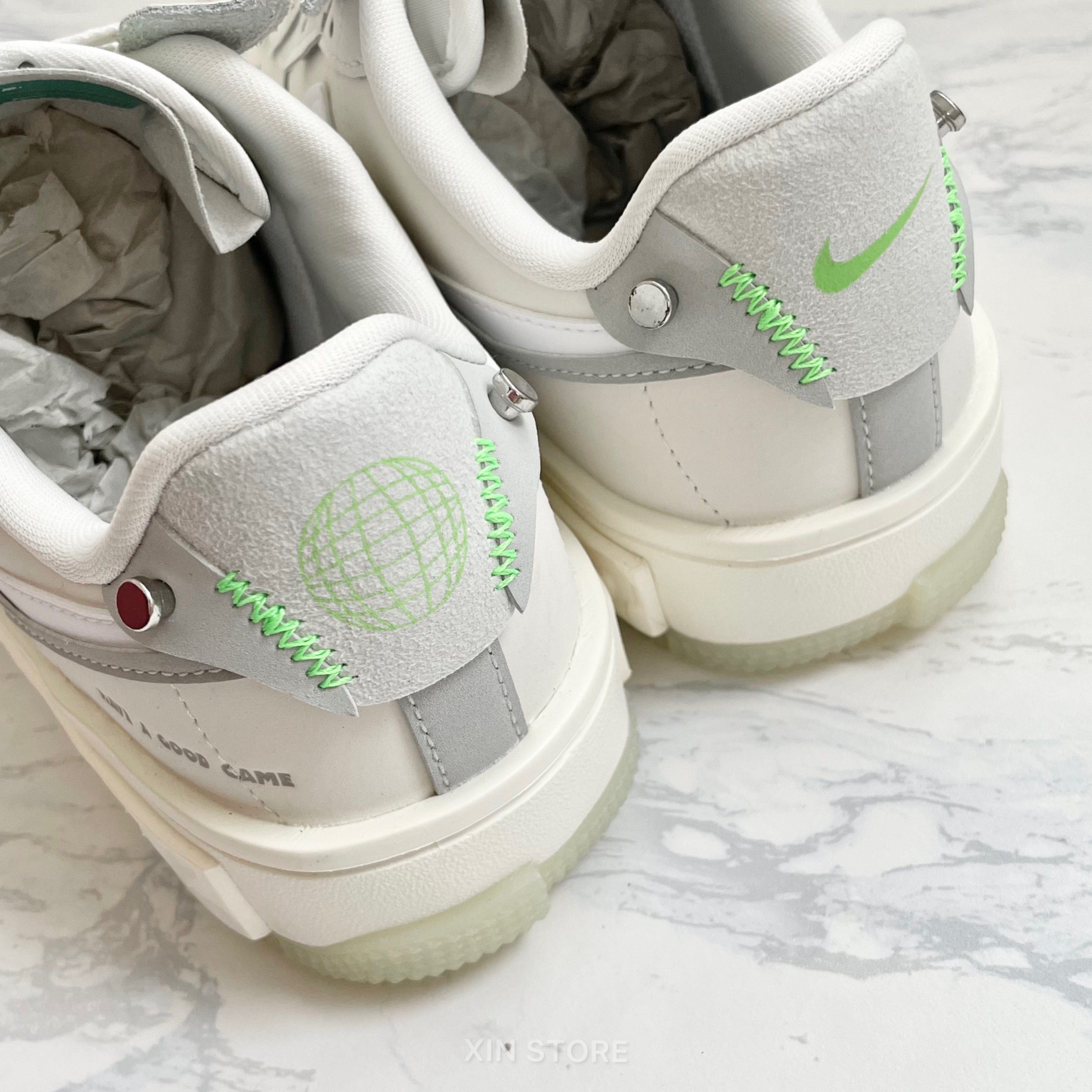 【現貨】Nike W Air Force 1 Fontanka AF1 透明 拼接 夜光 白彩 電競 夜光底