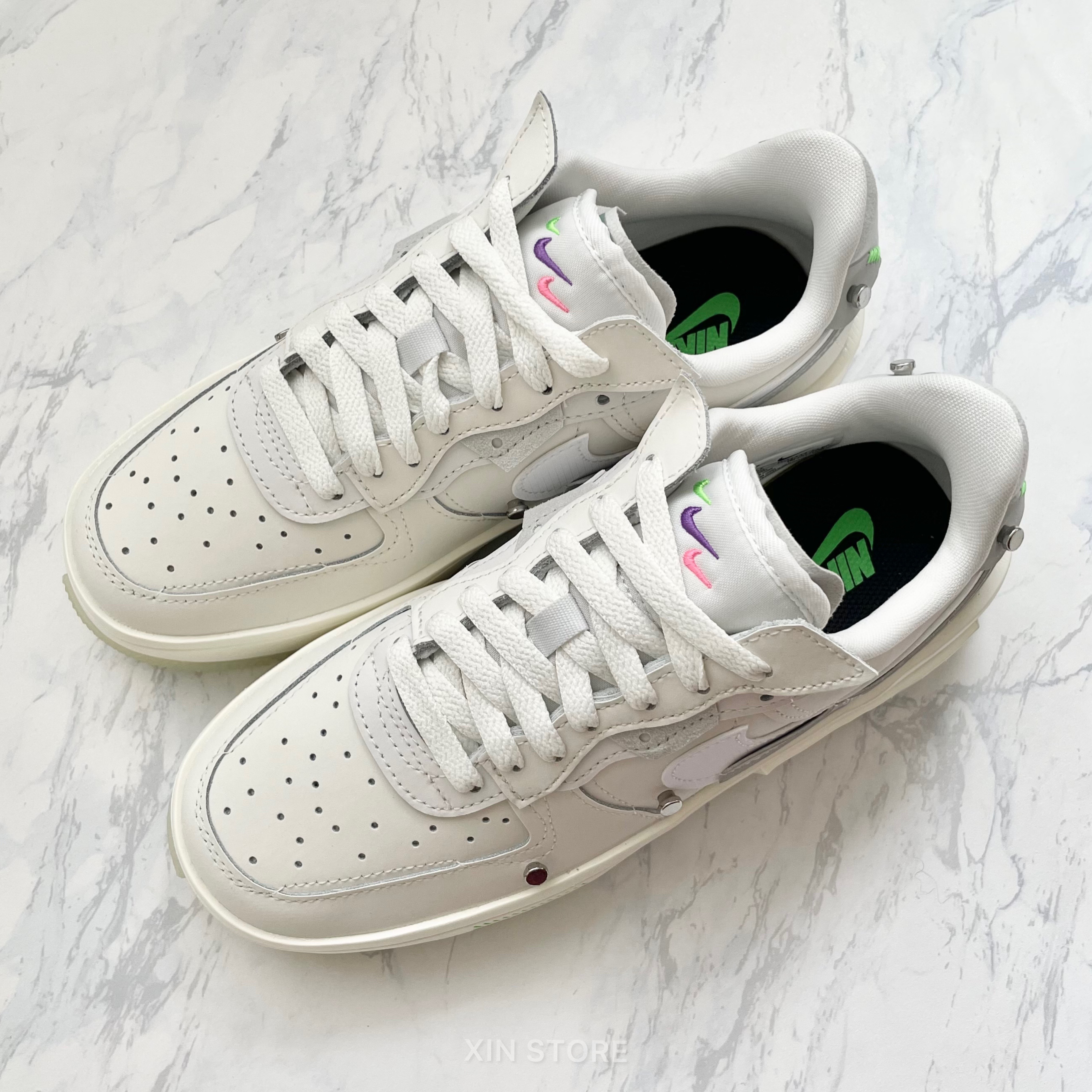 【現貨】Nike W Air Force 1 Fontanka AF1 透明 拼接 夜光 白彩 電競 夜光底