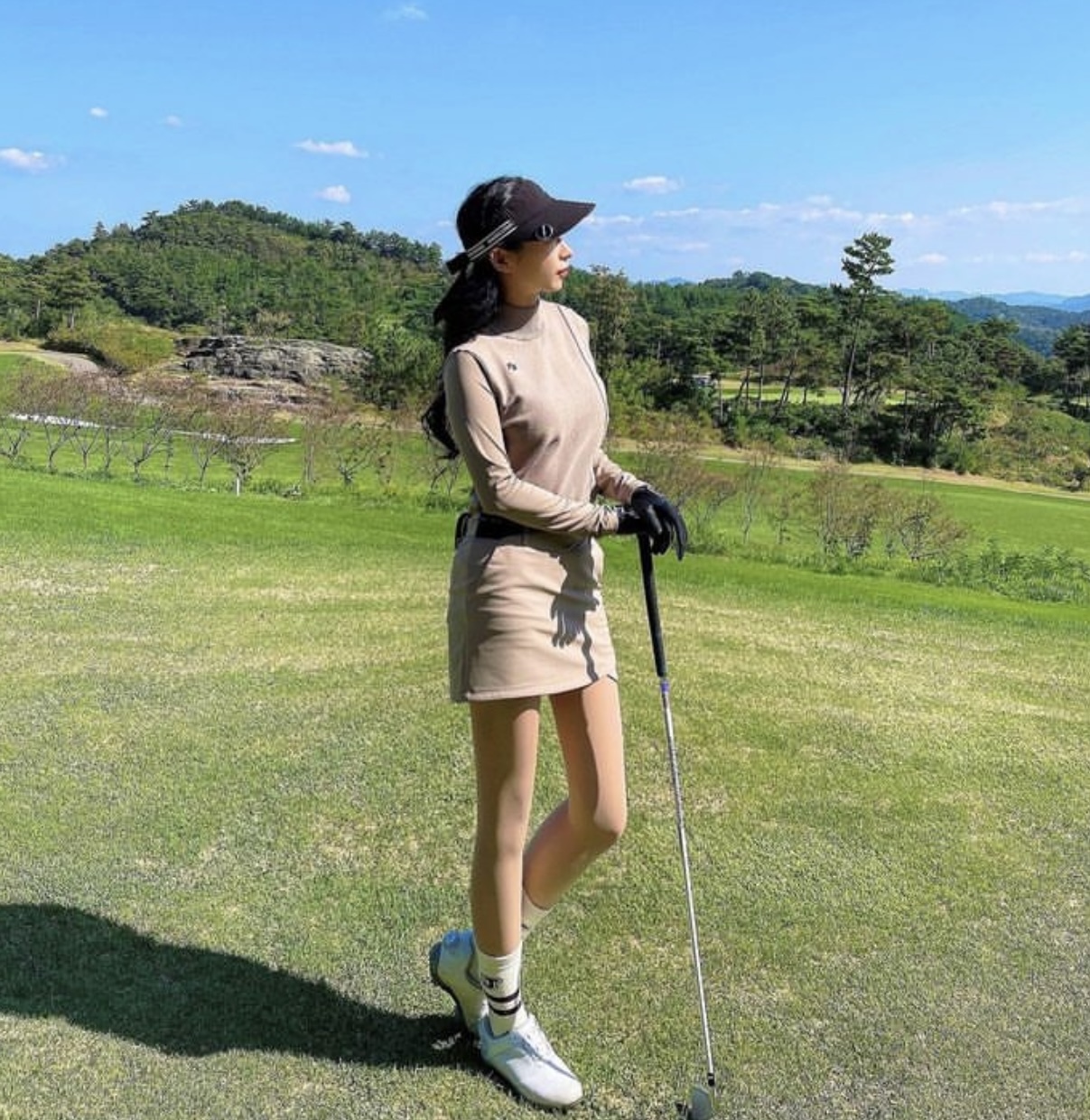 女款 M302 韓版春裝New 折扣/韓國正品FanTom同步/韓風高球腰部徽標滾邊撞色裙褲/韓流高爾夫品牌窄裙