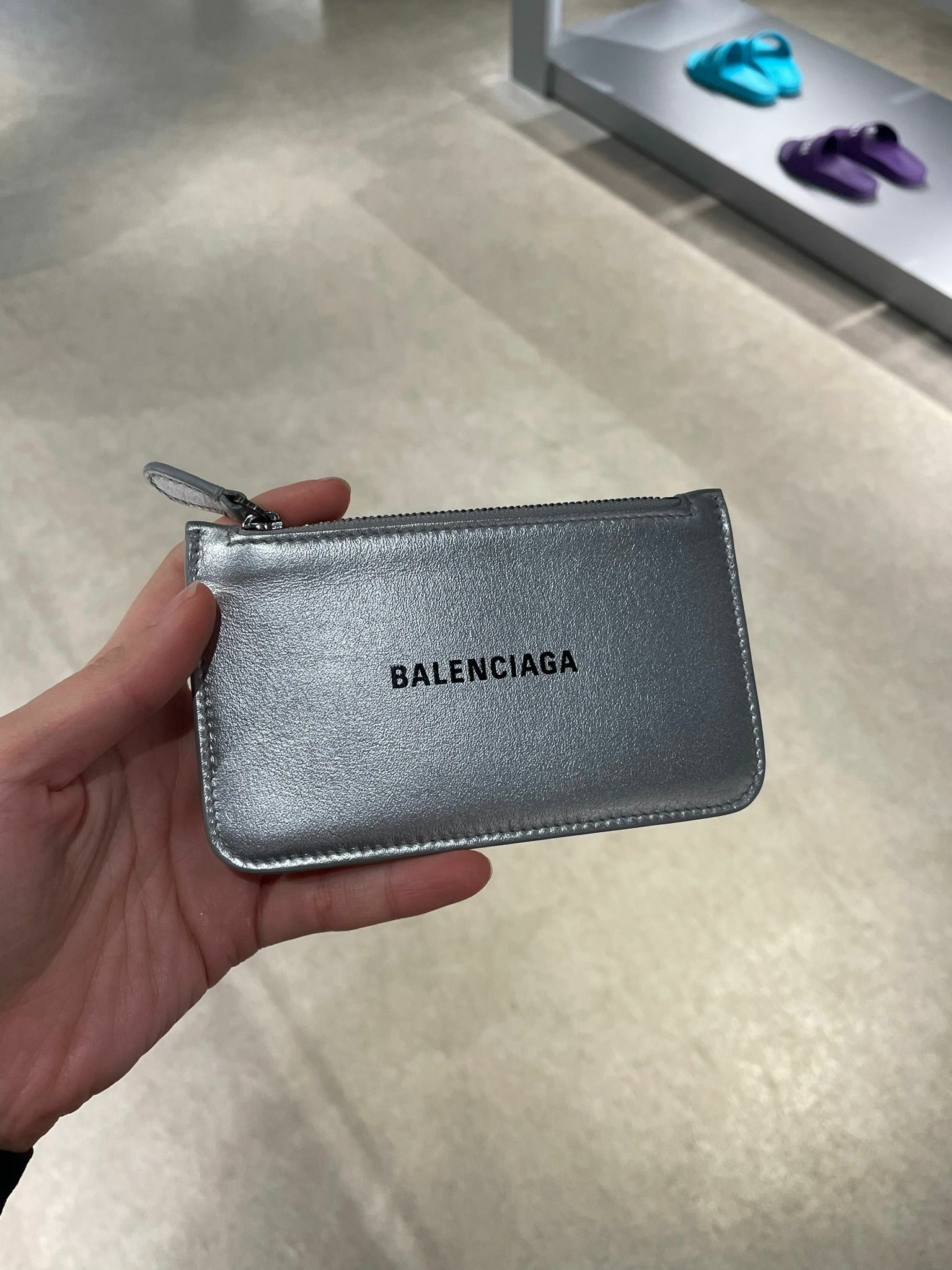 FBsales - Balenciaga silver logo card holder