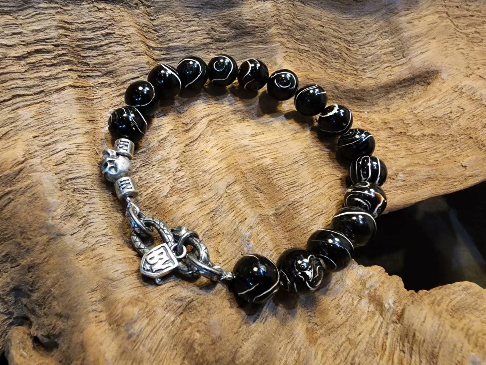 Black Venom Jewelry- 10mm 黑珊瑚圓珠手鍊