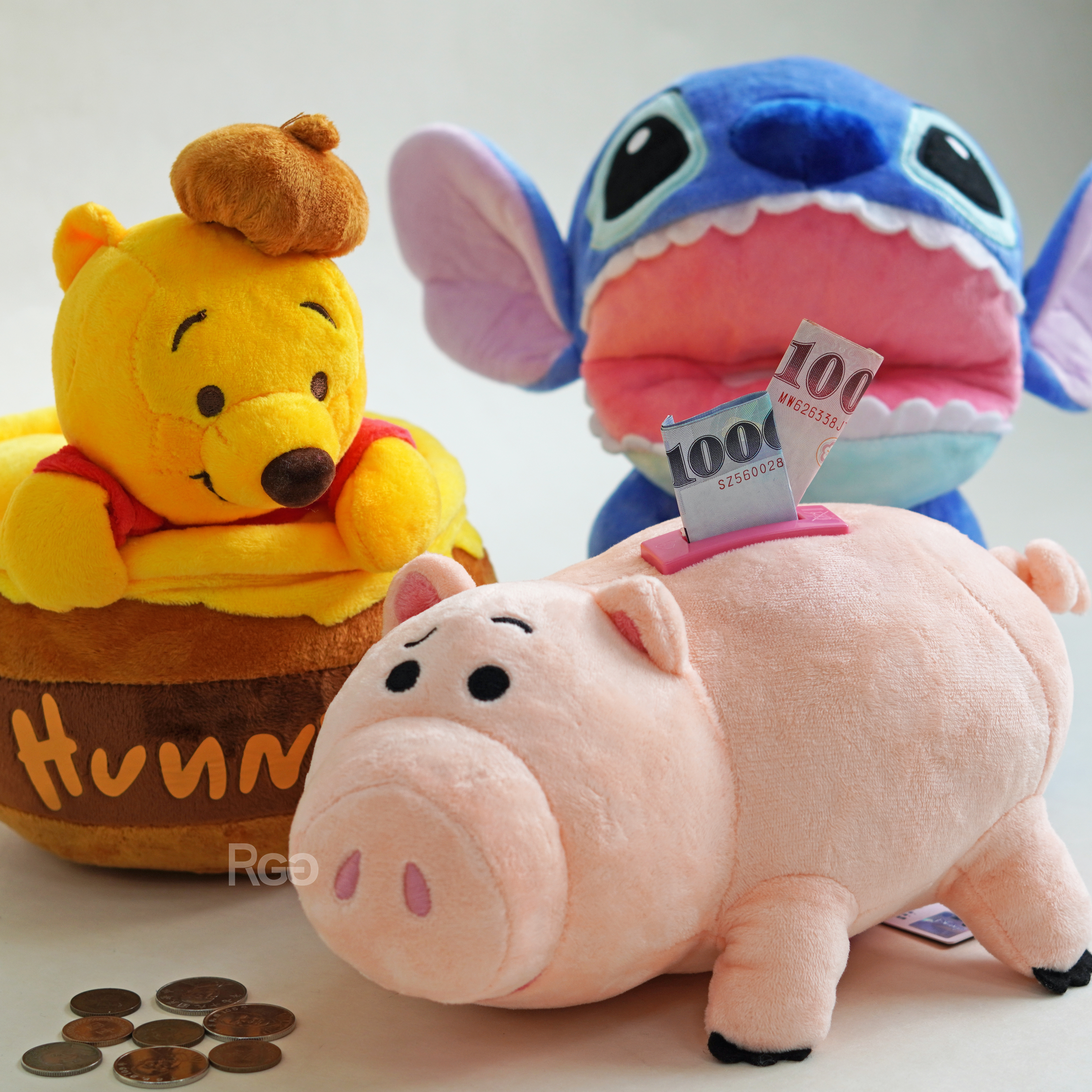 迪士尼Disney 火腿豬 史迪奇 小熊維尼 存錢筒