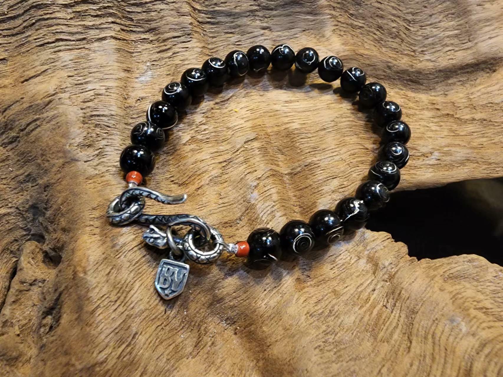 Black Venom Jewelry- 8mm 黑珊瑚圓珠手鍊