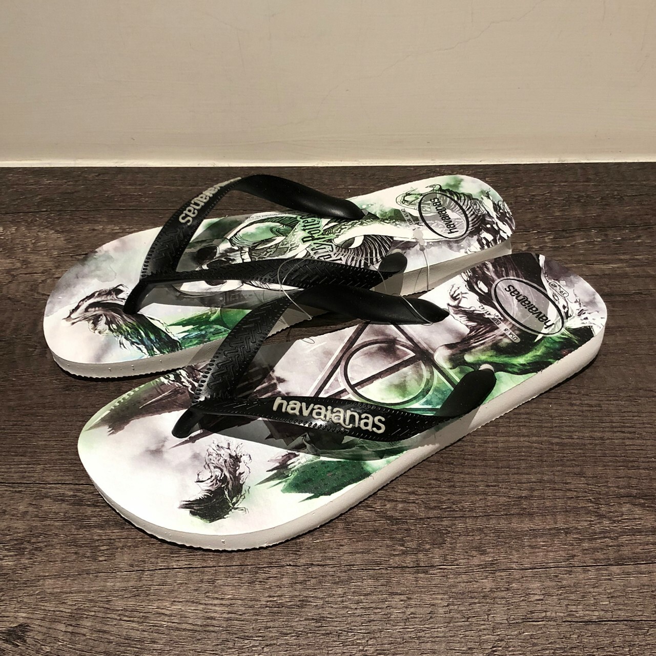 Havaianas 哈瓦仕 拖鞋 夾腳拖 哈利波特 白綠 男款 4141763-0128