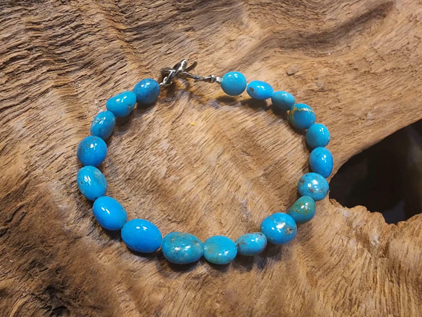 Black Venom Jewelry- 8mm Kingman天然松石隨型手鍊。