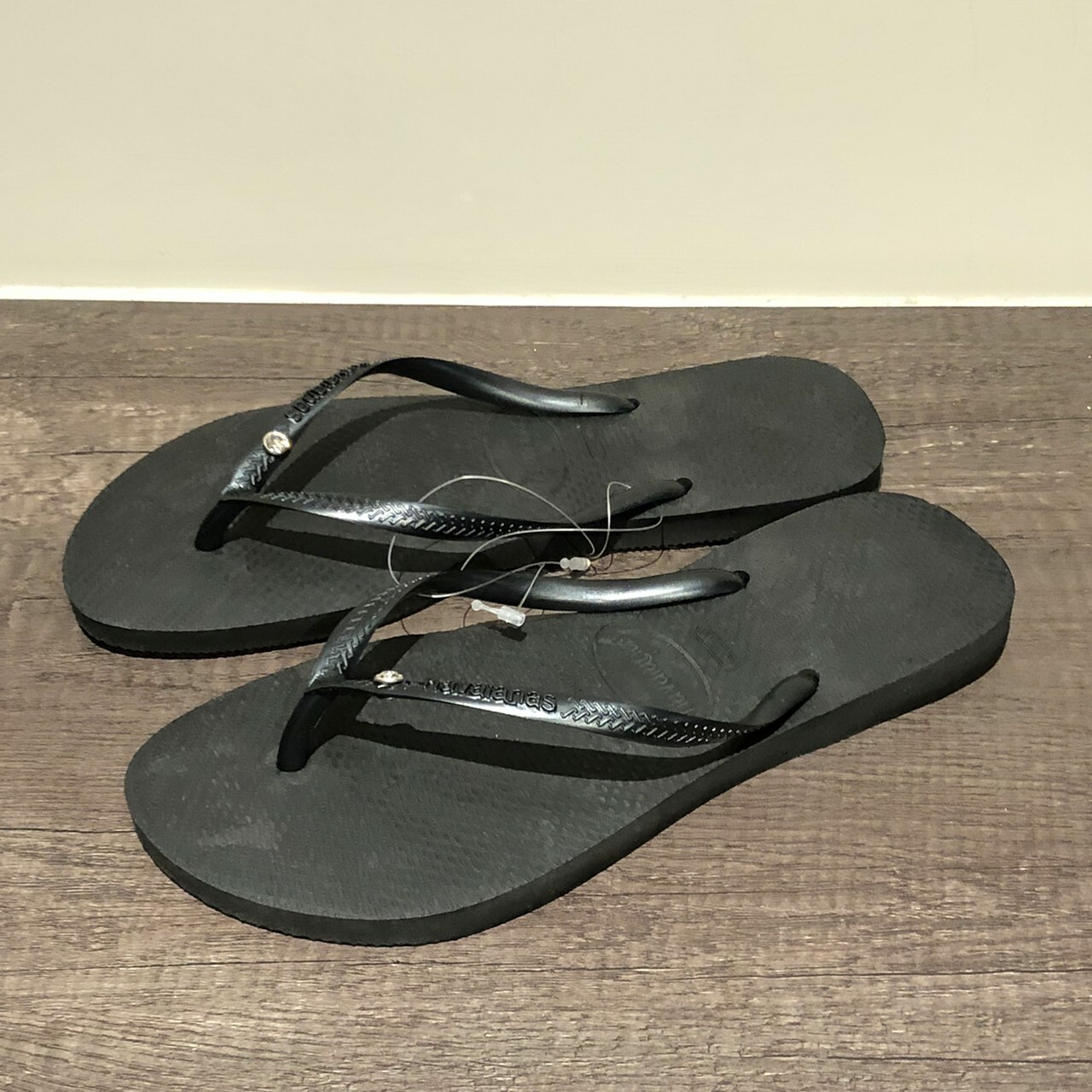 Havaianas 哈瓦仕 拖鞋 女鞋 夾腳拖 人字拖 施華洛世奇鑽 女款 黑色 4145651-0090