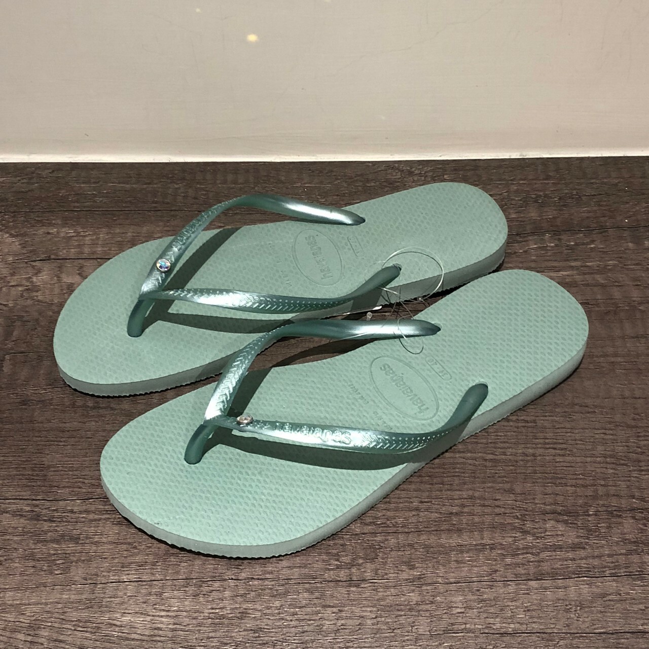 Havaianas 哈瓦仕 拖鞋 女鞋 夾腳拖 人字拖 施華洛世奇 女款 薄荷綠 4145651-1809