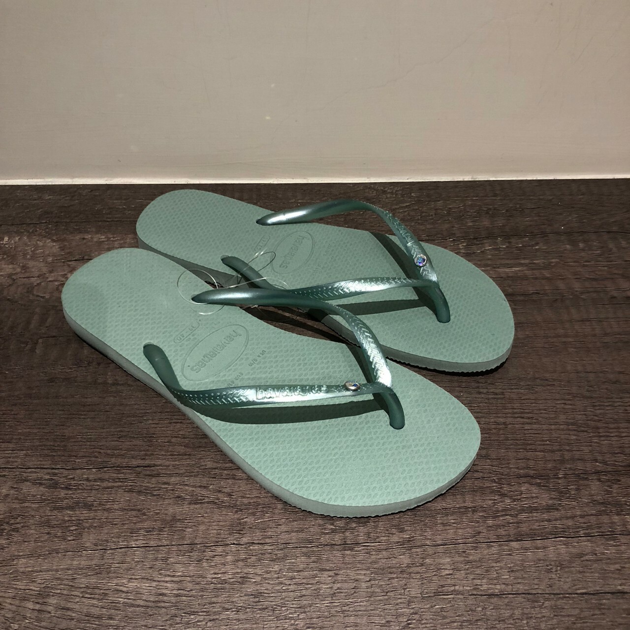 Havaianas 哈瓦仕 拖鞋 女鞋 夾腳拖 人字拖 施華洛世奇 女款 薄荷綠 4145651-1809
