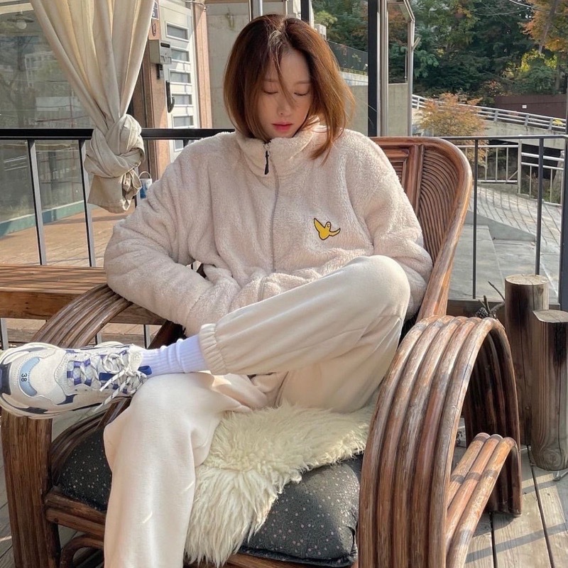 <現貨> 韓國What it isnt(Mark Gonzales)經典微笑天使羊毛感立領外套