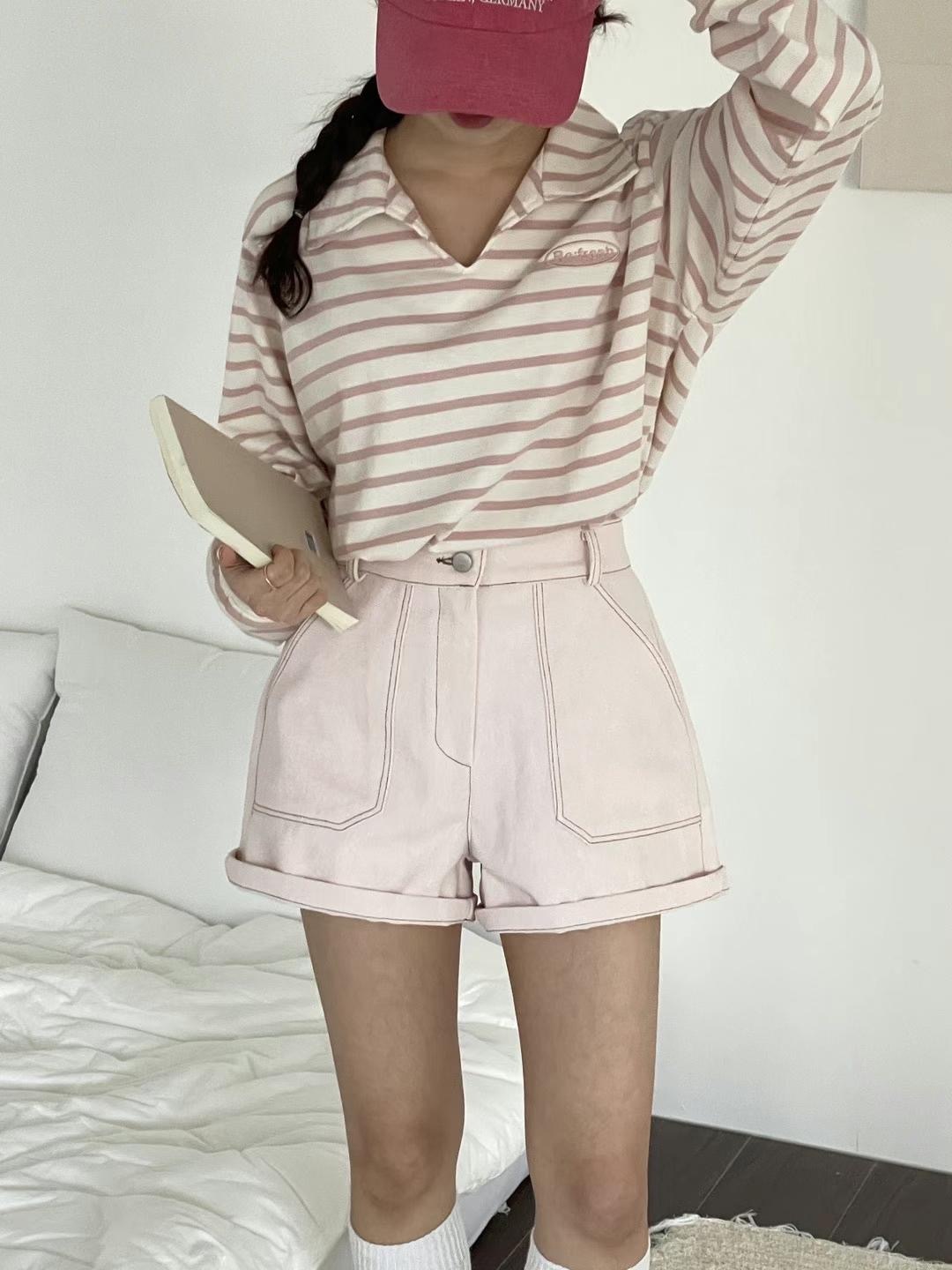 韓國連線-高質感牛仔短褲