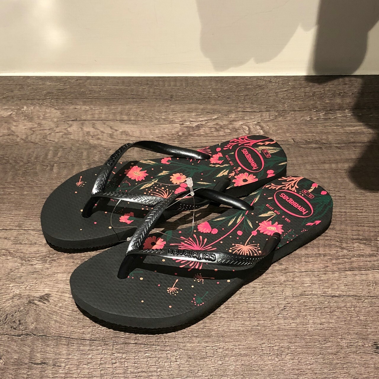 Havaianas 哈瓦仕 拖鞋 夾腳拖 花卉 女鞋 黑色 4132823-1191
