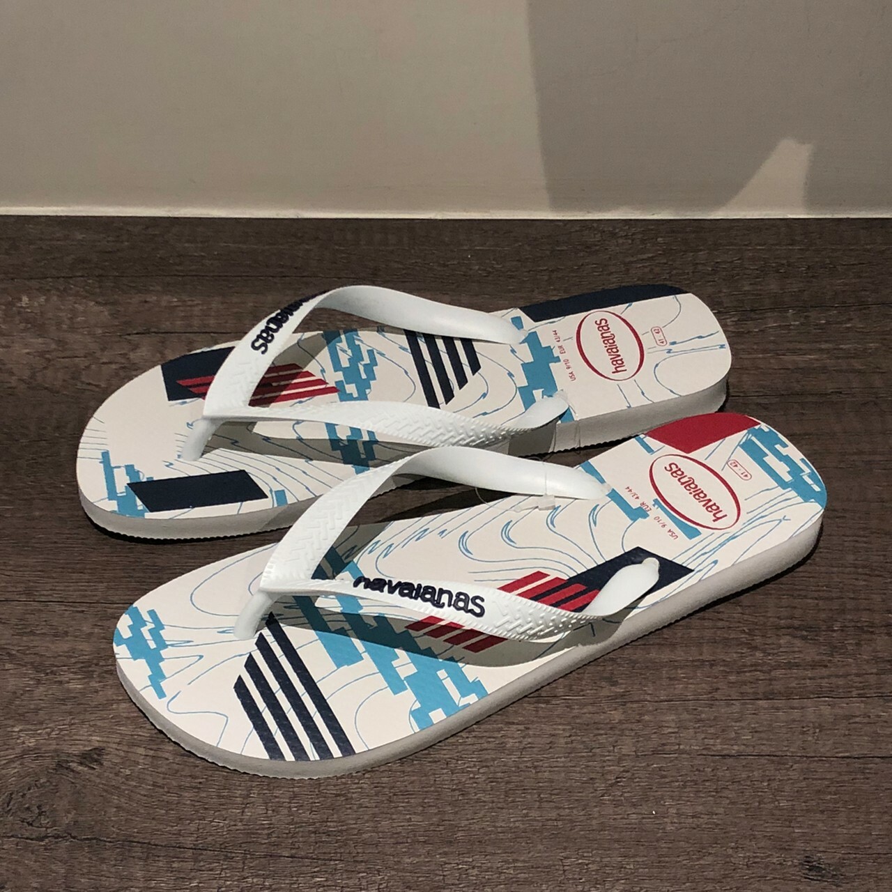 Havaianas 哈瓦仕 拖鞋 夾腳拖 幾何 白黑藍 男款 4103358-6349