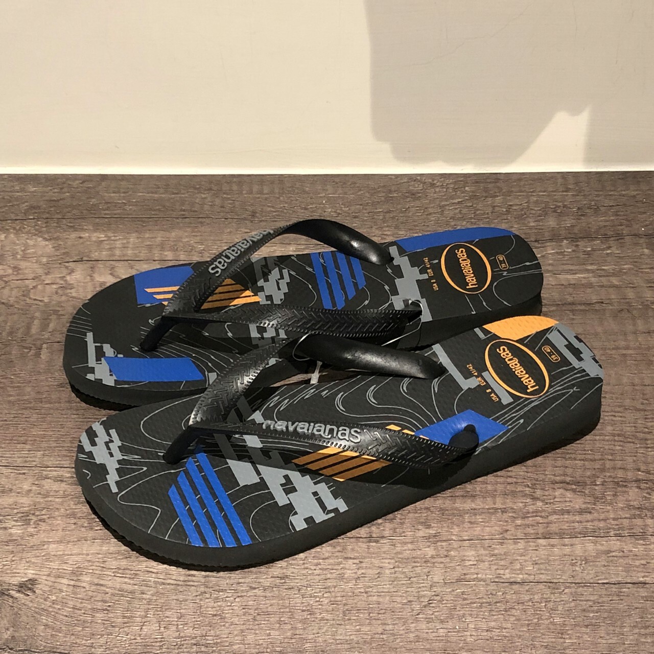 Havaianas 哈瓦仕 拖鞋 夾腳拖 幾何 黑藍灰 男款 4103358-7663