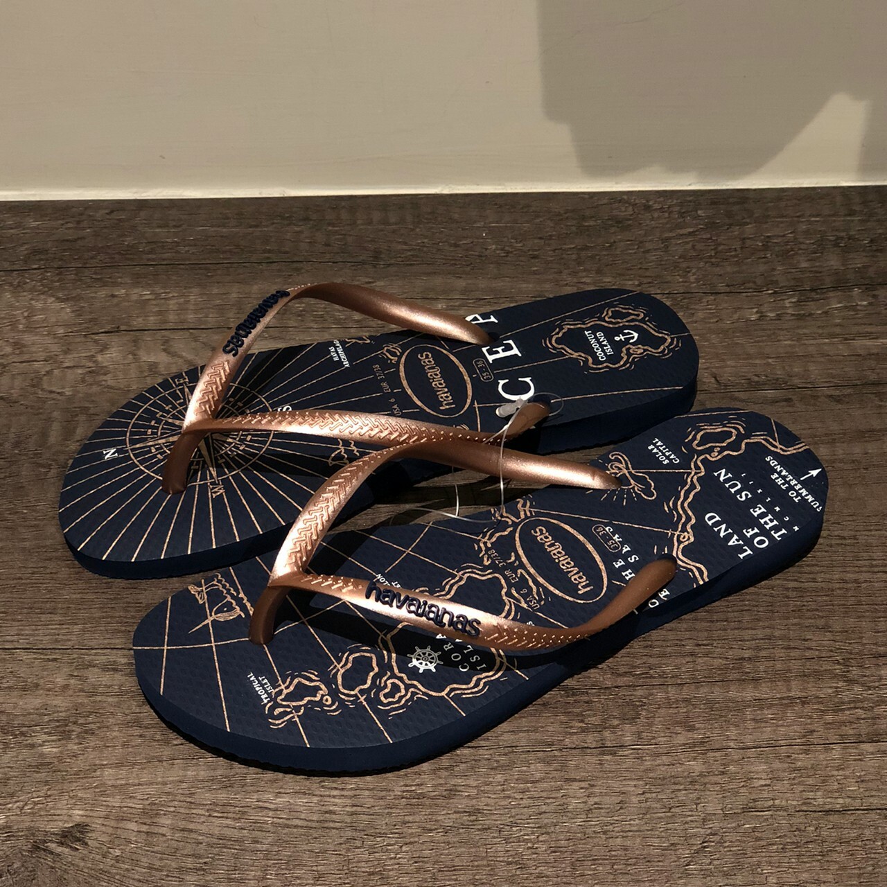 Havaianas 哈瓦仕 拖鞋 夾腳拖 航海 地圖 女鞋 藍色 4137125-2006
