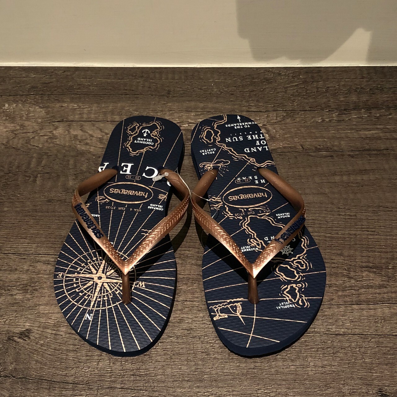 Havaianas 哈瓦仕 拖鞋 夾腳拖 航海 地圖 女鞋 藍色 4137125-2006