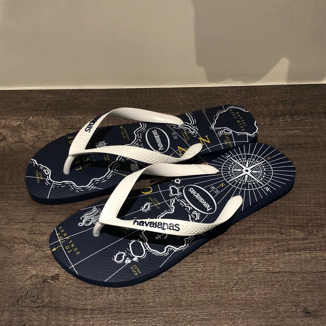Havaianas 哈瓦仕 拖鞋 夾腳拖 航海 地圖 男鞋 蔚藍色 4137126-3525