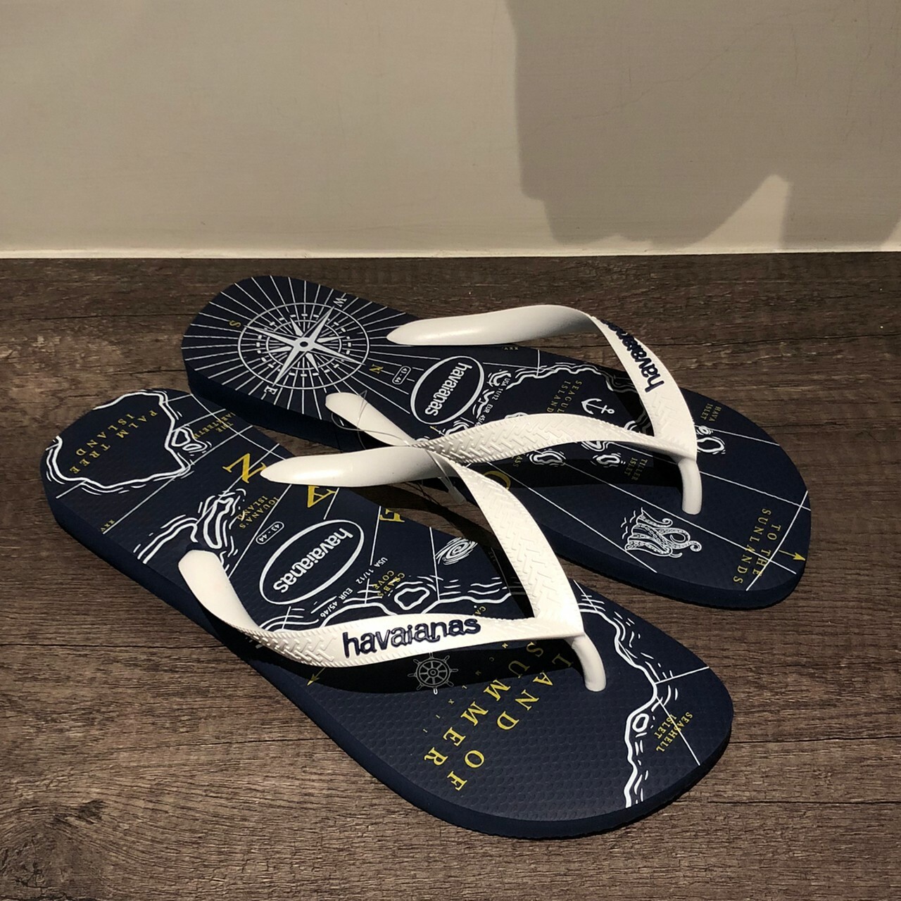 Havaianas 哈瓦仕 拖鞋 夾腳拖 航海 地圖 男鞋 蔚藍色 4137126-3525