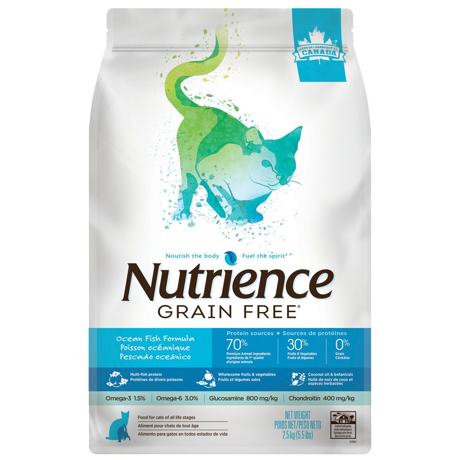 Nutrience – Grain Free 無穀物 八種魚 全貓配方 Ocean Fish (藍) 2.5kg (買2包$590)