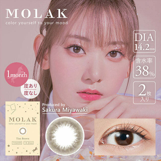 Molak 1 Month Color Contact Lenses (Tint Brown )月拋有色隱形眼鏡 2片