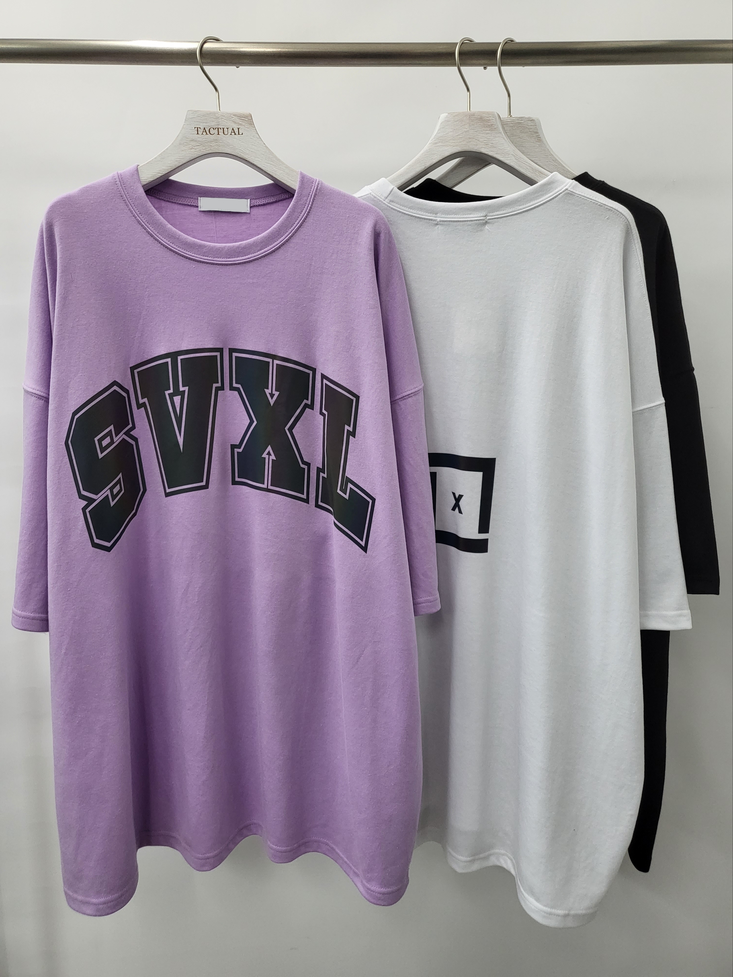Oversize 3M反光英文字短袖Tee T4647