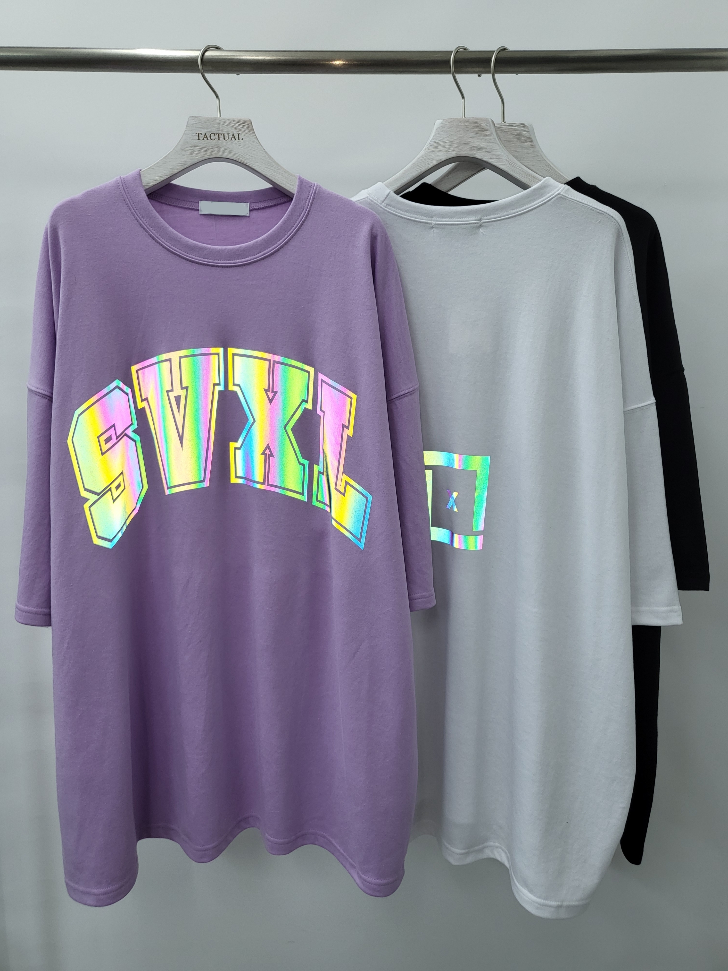 Oversize 3M反光英文字短袖Tee T4647