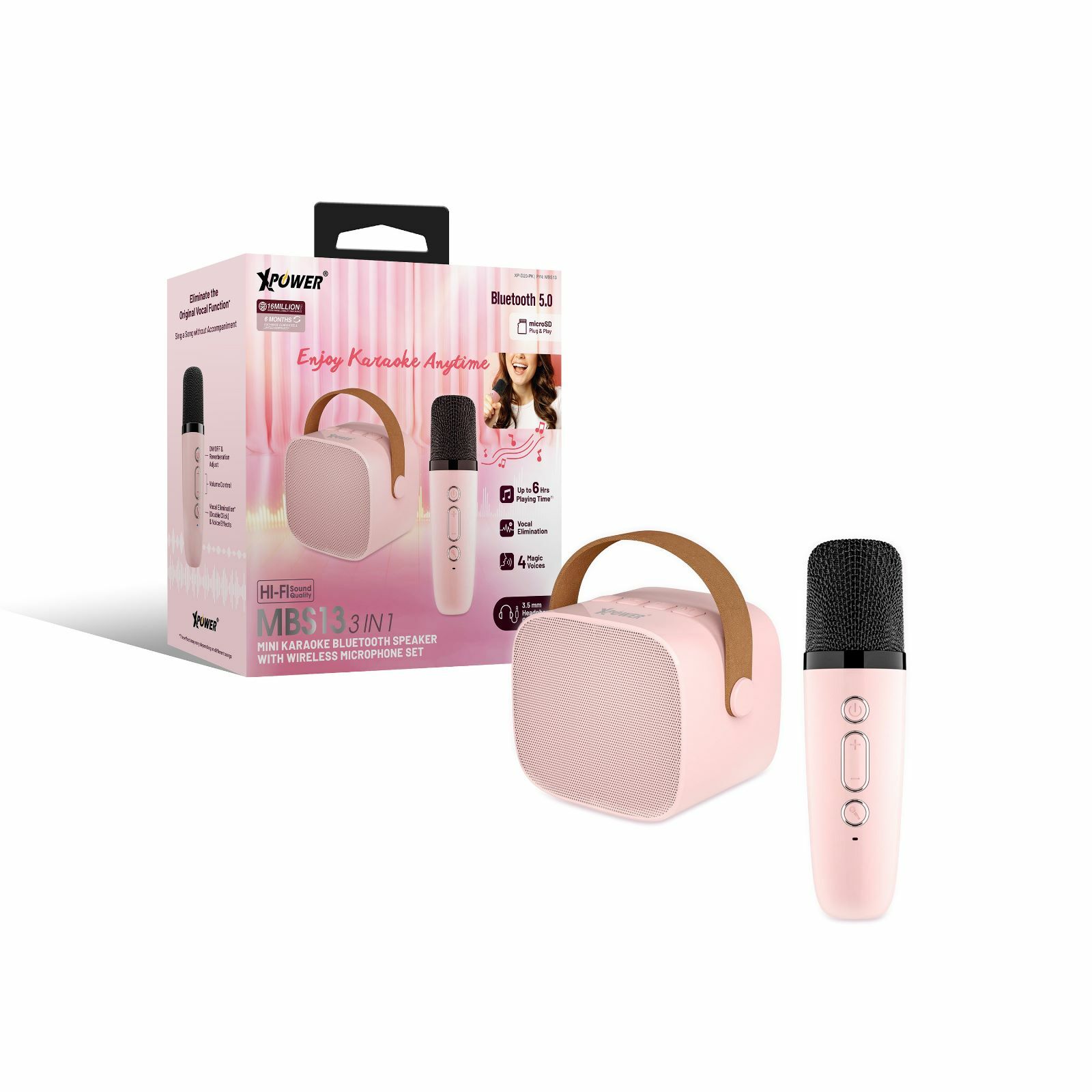 XPower MBS13 3合1迷你卡拉OK藍牙喇叭連麥克風