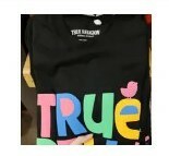 [S] TRUE RELIGION SS BIRDY TR LOGO KIDSTEE,JET BLACK, 400175-JET BLACK (STR110)