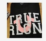 [S] TRUE RELIGION CRYSTAL TRUE RELIGION CREW TEE,JET BLACK, 206258-JET BLACK, FINAL SALE (STR111)