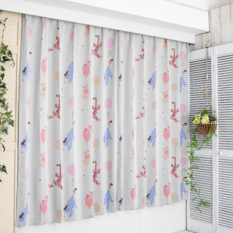 23023-PH 迪士尼小熊維尼和朋友們2-3級遮光窗簾 + 窗紗 (一套4塊) #JP-BD23-SB-653-D/SB-654-D