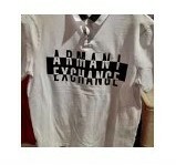 [S] ARMANI EXCHANGE BIG LOGO LETTERING FRONT POLO SHIRT,WHITE, 7VZFFKZJL4Z-1100, FINAL SALE (SAX149)