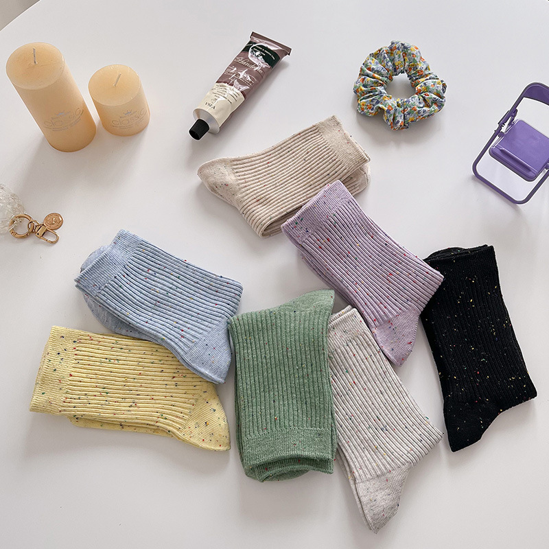 《1895》♾️糖果色點砂素條中長襪