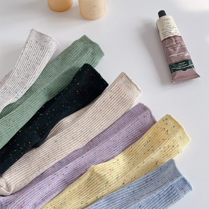 《1895》♾️糖果色點砂素條中長襪