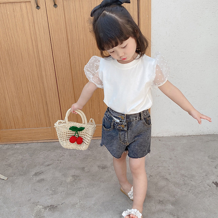 P52WE_SS23_C⚪白色點點紗袖公主上衣