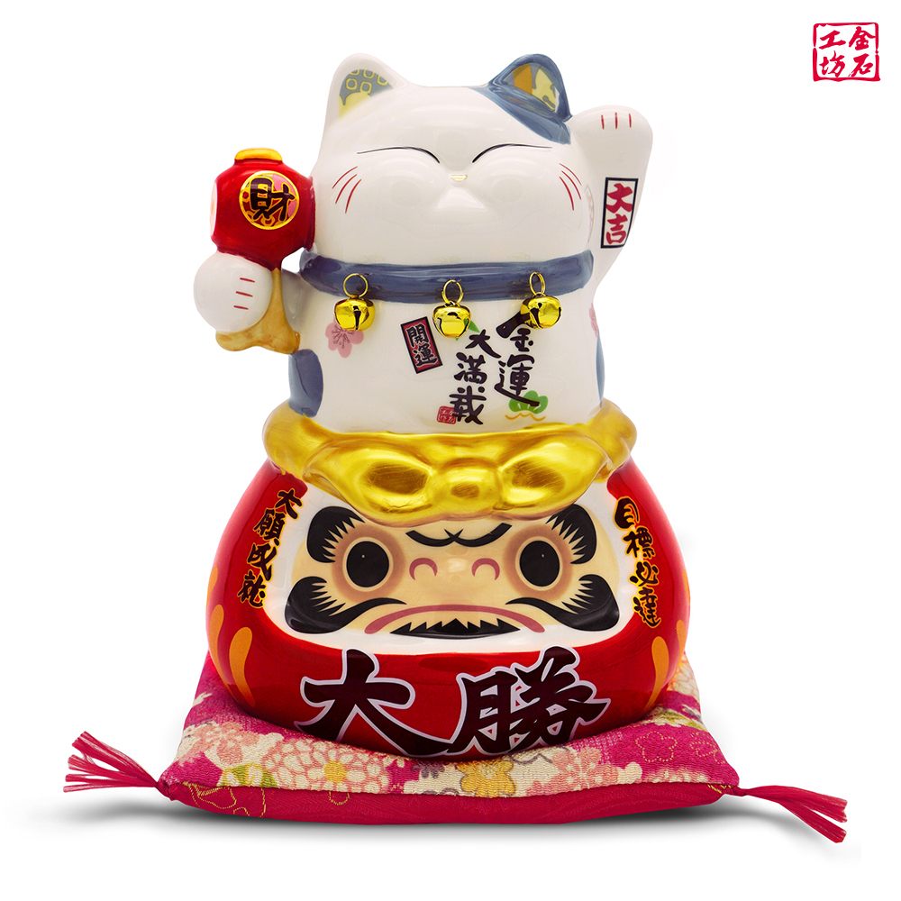 【金石工坊】金運滿載波士桃花貓撲滿
