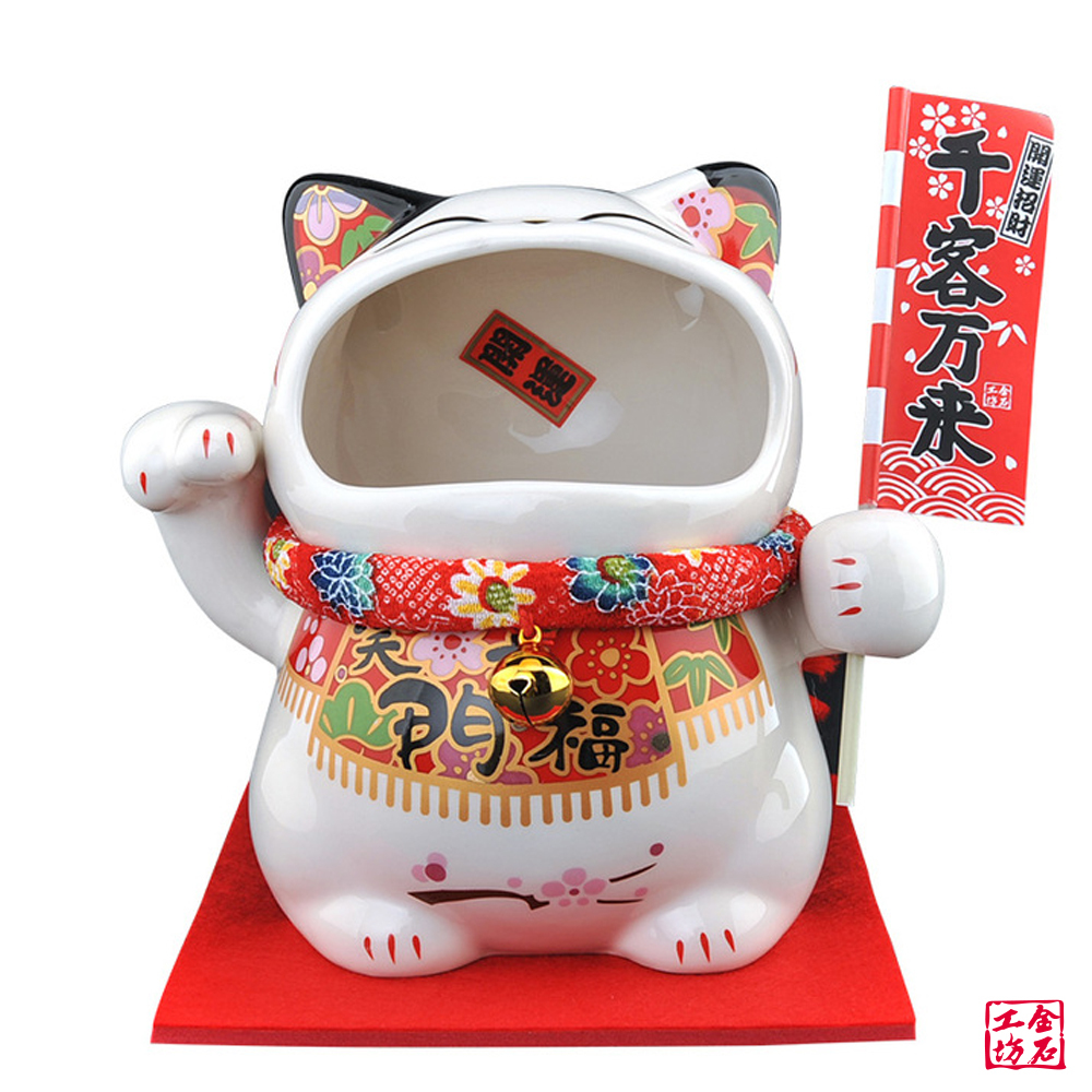 【金石工坊】笑門來福大嘴貓糖果罐