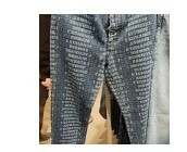 [S] ARMANI EXCHANGE ALL OVER LOGO PRINT DENIM JEANS,BLUE DENIM, 6HYJ51Y20YZ-0507 [FINAL SALE] (SAX153)