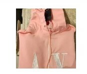 [S] ARMANI EXCHANGE LOGO EMBROIDERED RIB-TRIMMED HOODIE,PINK, 8NYM52YJ68Z-14AH (SAX154)