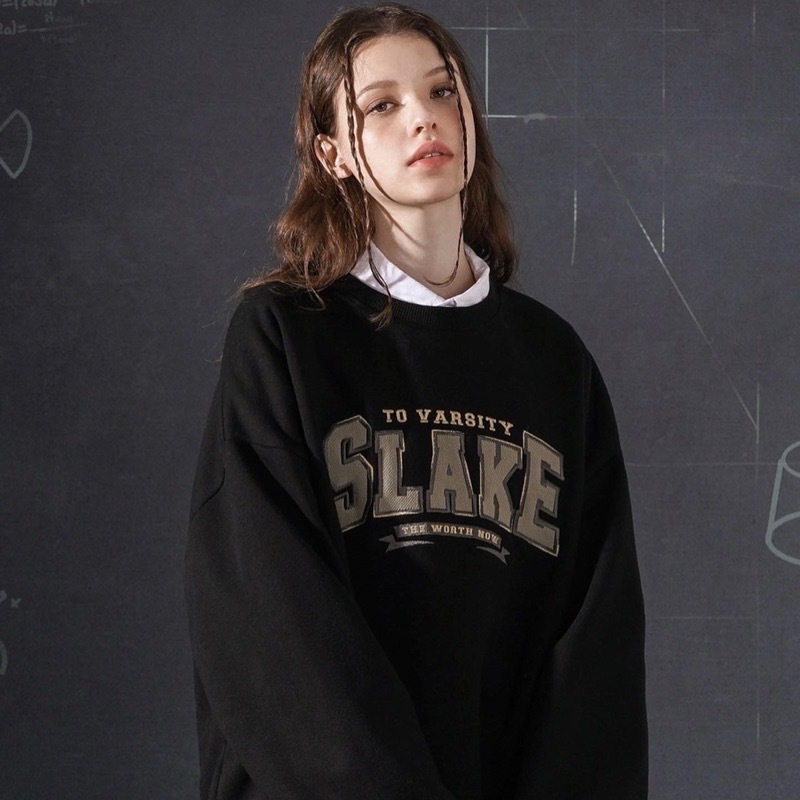 <預購> 韓國TWN 電繡經典高磅刷毛大學T